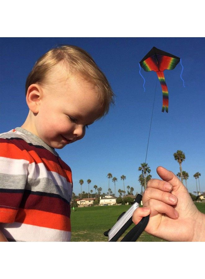SINGARE 2 Pack Rainbow Delta Kite Kites For Kids Adults Easy To Fly Long Tail Huge Flyer Great Outdoor Activities Beach Games For Kids With Line And Handle - Image 4