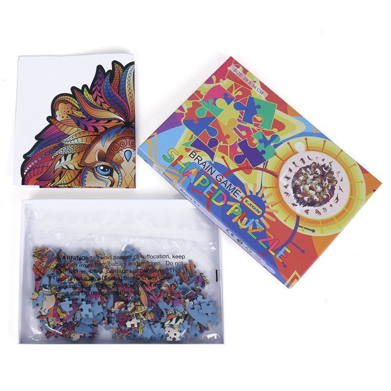 Lion Eagle Special-Shaped Wooden Puzzle Irregular Three-Dimensional Animal Puzzle Manufacturer Wooden Puzzle Puzzle Toy - Image 1
