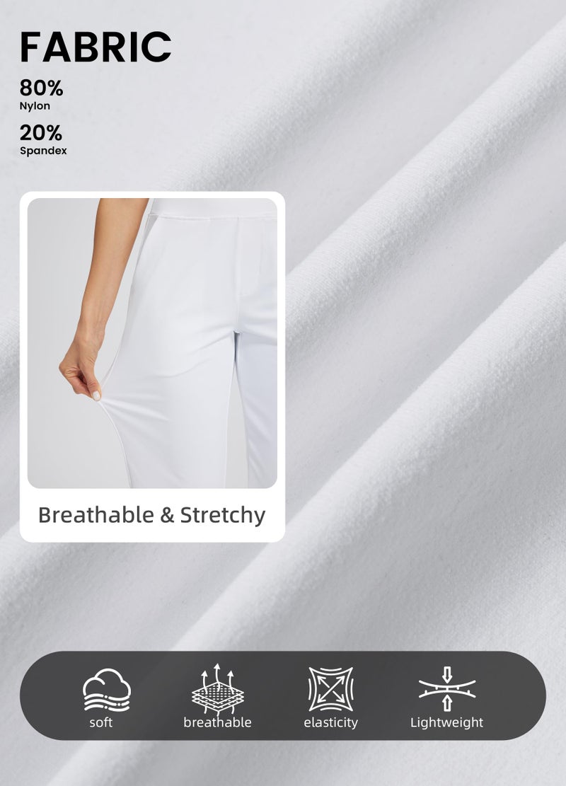 Libin Womens Casual Travel Pants Stretchy Golf Ankle Pants 7/8 Dress Pant Slacks Athletic Workout Sweatpants with 4 Pockets White S - Image 4
