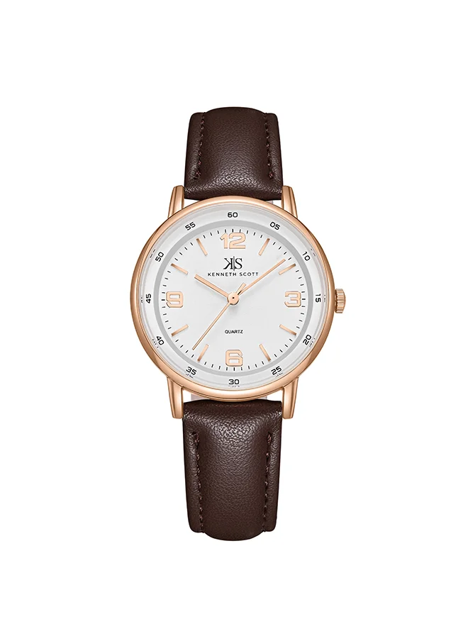 KENNETH SCOTT Kenneth Scott Women's White Dial Analog Watch - K23540-RLDW