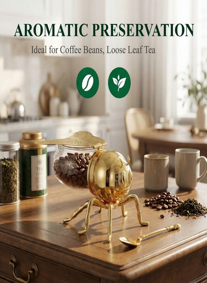 Wionin Decorative Bee Shaped Honey Jar with Spoon, 5 oz Honey Pot Syrup Dispenser Condiment Container with Lid & Dipper for Kitchen Home Bee Themed Serverware - Image 3