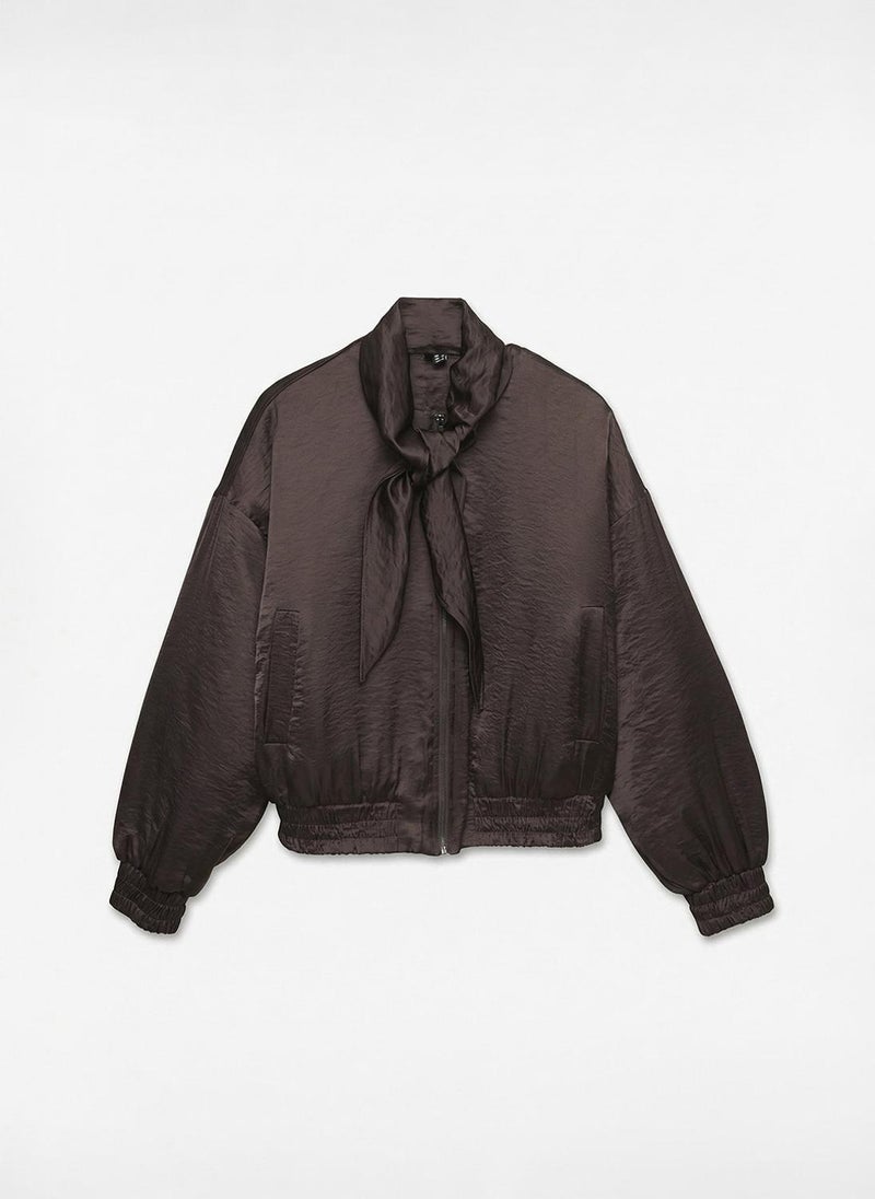 VERO MODA Women's VMPENNY Long Sleeve Bow Bomber Woven - Image 5