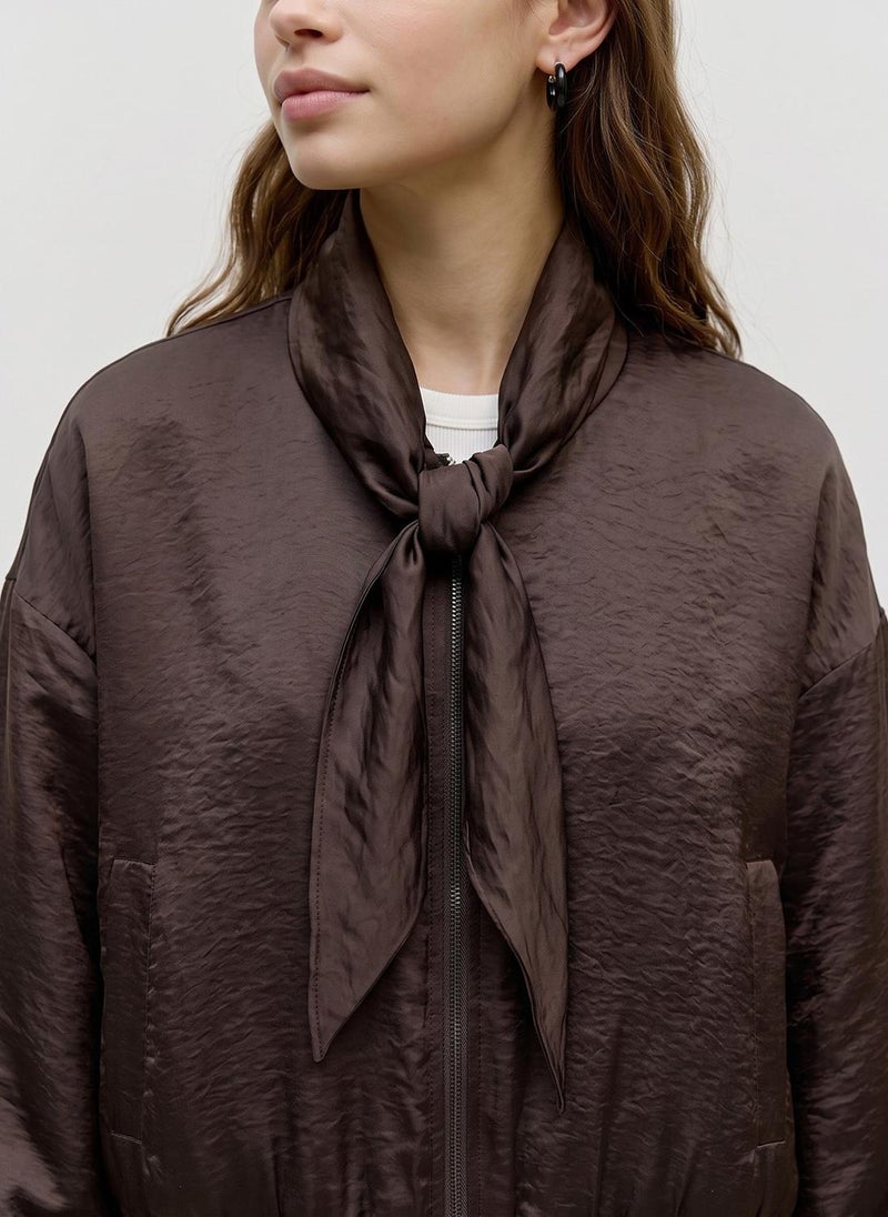 VERO MODA Women's VMPENNY Long Sleeve Bow Bomber Woven - Image 3