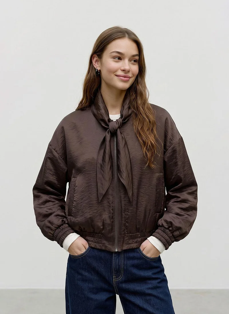فيرو مودا Women's VMPENNY Long Sleeve Bow Bomber Woven