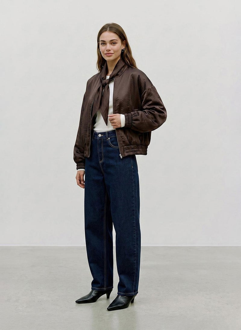 VERO MODA Women's VMPENNY Long Sleeve Bow Bomber Woven - Image 4
