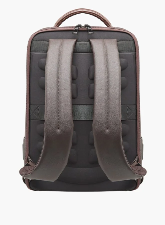 DUCHINI Solid Backpack With Zip Closure And Laptop Compartment - 39X29X8 Cm
