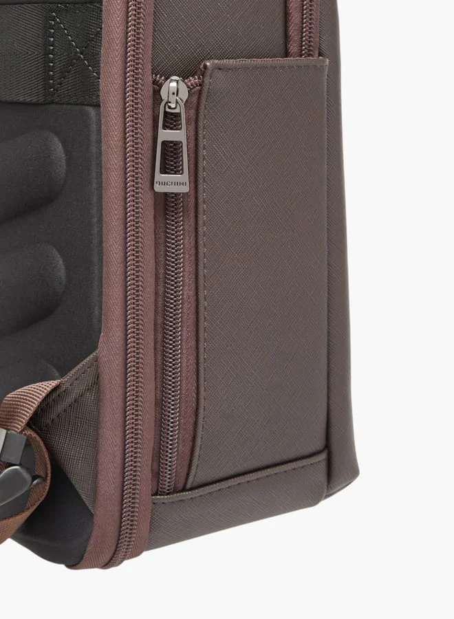 DUCHINI Solid Backpack With Zip Closure And Laptop Compartment - 39X29X8 Cm