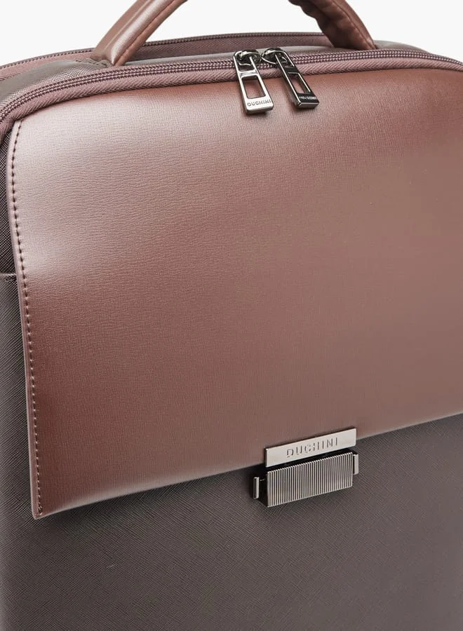 DUCHINI Solid Backpack With Zip Closure And Laptop Compartment - 39X29X8 Cm