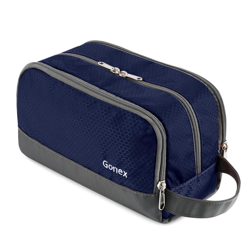 Gonex Travel Toiletry Bag Nylon, Shaving Bag Toiletry Organizer Deep Blue - Image 1