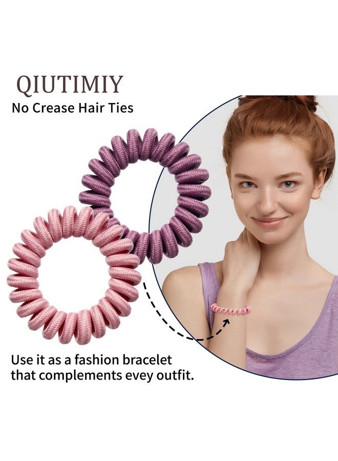 QIUTIMIY 16Pcs Spiral Hair Ties (Cloth) Hair Elastic Coils For Women And Girls Waterproof Phone Cord Hair Scrunchies Accessories Bands For Ponytails And Updos - Image 3