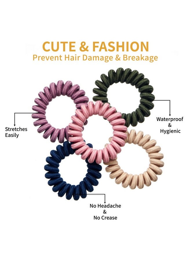 QIUTIMIY 16Pcs Spiral Hair Ties (Cloth) Hair Elastic Coils For Women And Girls Waterproof Phone Cord Hair Scrunchies Accessories Bands For Ponytails And Updos - Image 5
