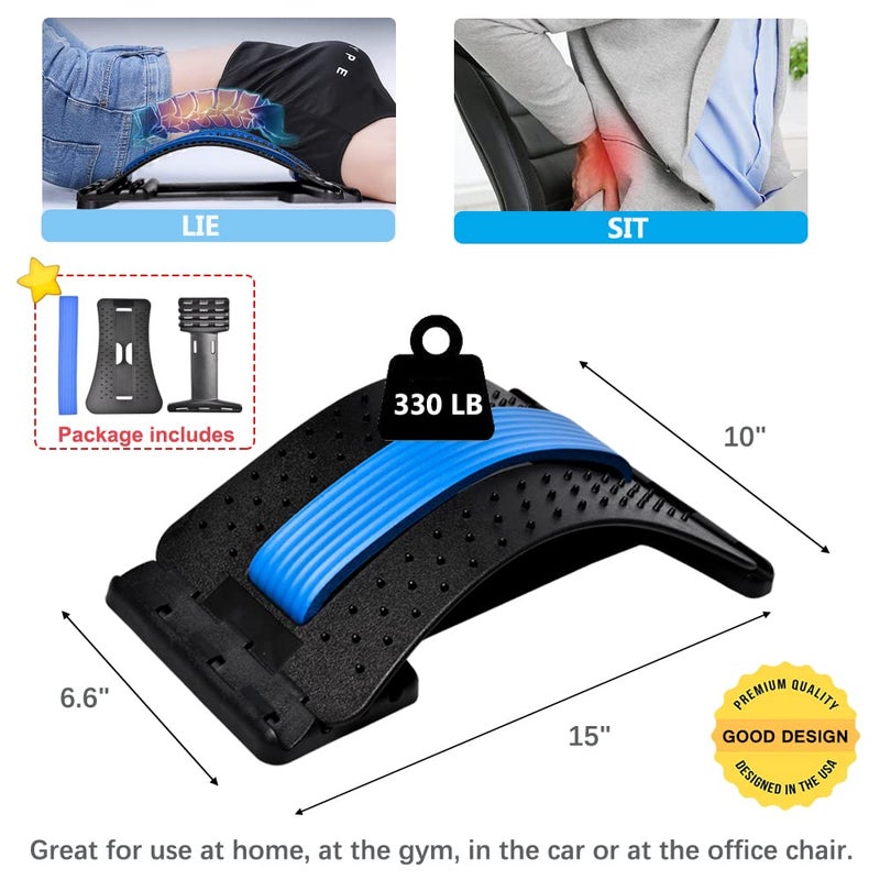 JUMPOW Back Stretcher for Lower Back Pain Relief, 4 Level Adjustable Lumbar Back Cracker Board, for Scoliosis, Spine Decompression, Sciatica - Image 5