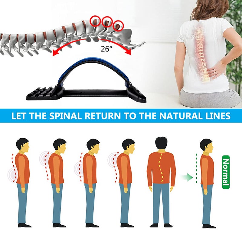 JUMPOW Back Stretcher for Lower Back Pain Relief, 4 Level Adjustable Lumbar Back Cracker Board, for Scoliosis, Spine Decompression, Sciatica - Image 3