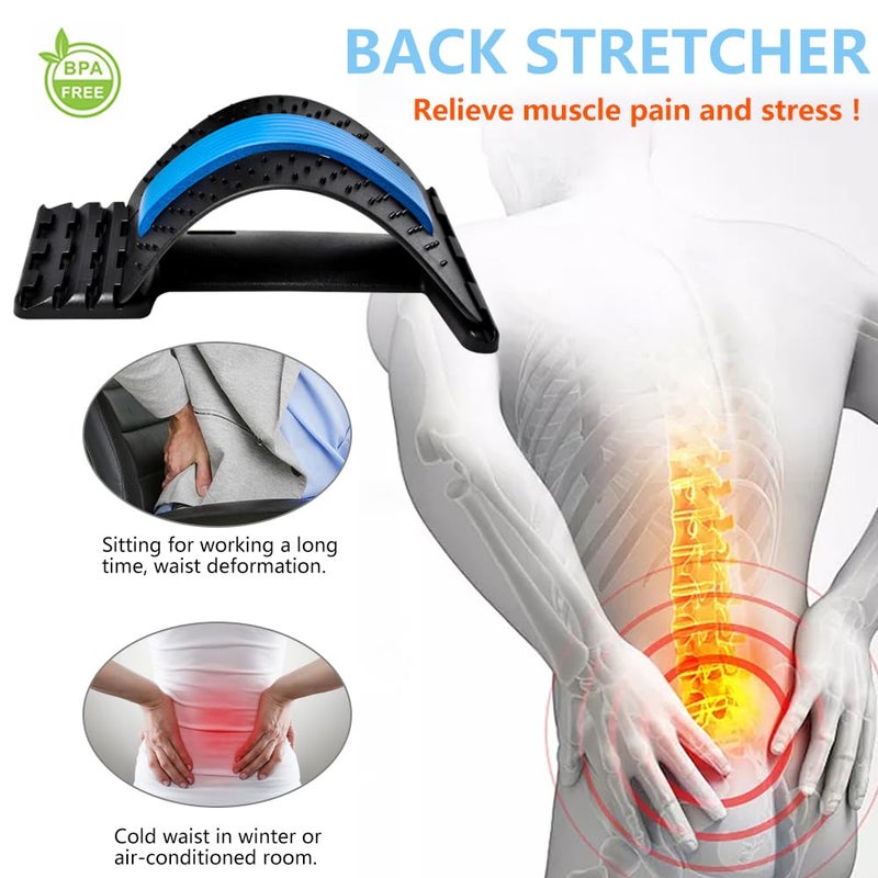 JUMPOW Back Stretcher for Lower Back Pain Relief, 4 Level Adjustable Lumbar Back Cracker Board, for Scoliosis, Spine Decompression, Sciatica - Image 2
