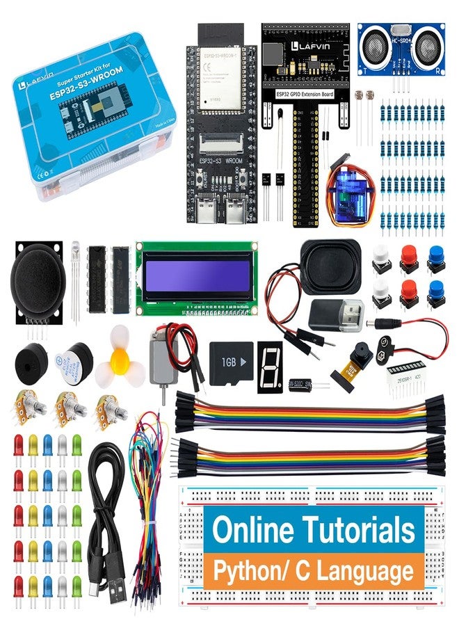 LAFVIN مجموعة البداية الفائقة LAFVIN لتعلم برمجة MicroPython و C Language لـ ESP32-S3-WROOM مع الدليل - Image 1