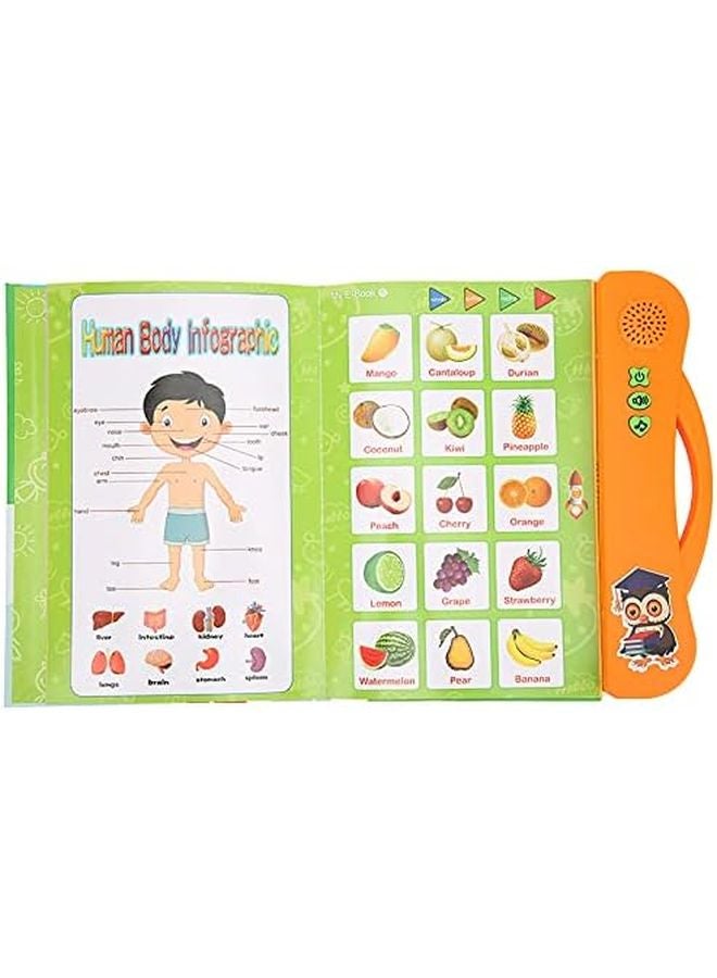 قلم التعلم الإلكتروني البرتقالي مع كتاب الصوت والموسيقى والمؤثرات البصرية لعبة تعليمية للأطفال فوق 3 سنوات - Image 2