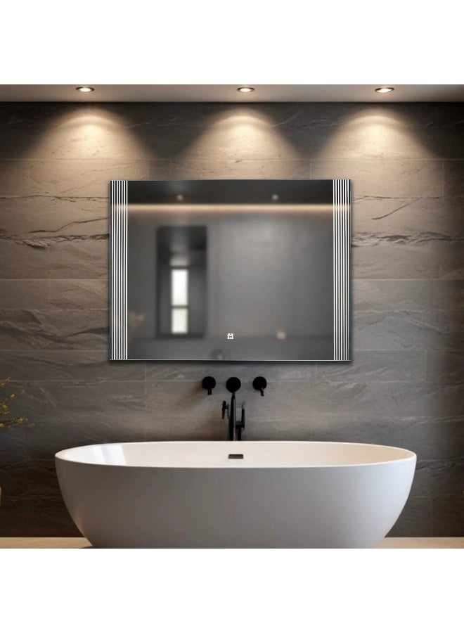 MAAT Luxury LED Mirror 50x70cm | 5mm Thick | Integrated White Light | Modern Illuminated Bathroom & Vanity Mirror  - Image 1