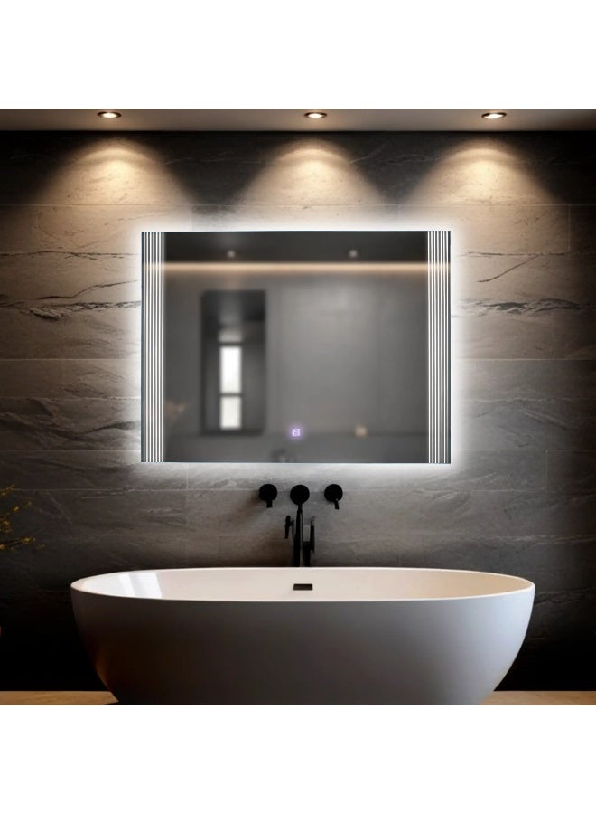 MAAT Luxury LED Mirror 50x70cm | 5mm Thick | Integrated White Light | Modern Illuminated Bathroom & Vanity Mirror  - Image 3