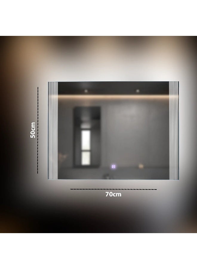 MAAT Luxury LED Mirror 50x70cm | 5mm Thick | Integrated White Light | Modern Illuminated Bathroom & Vanity Mirror  - Image 5