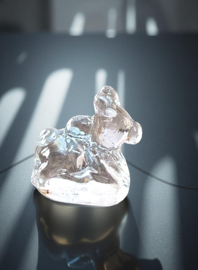 A & S VENTURES A&S Ventures Crystal Sphatik Shivling with Nandi for Puja, Home Decor, Car Dashboard - 2 Inch Transparent Shivling Spiritual Gift Idol - Image 3