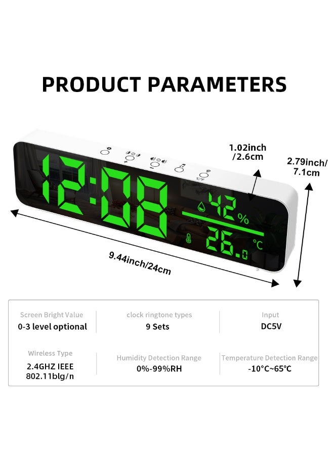 WiFi Smart LED Digital Alarm Clock with Temperature & Humidity Display - Image 3