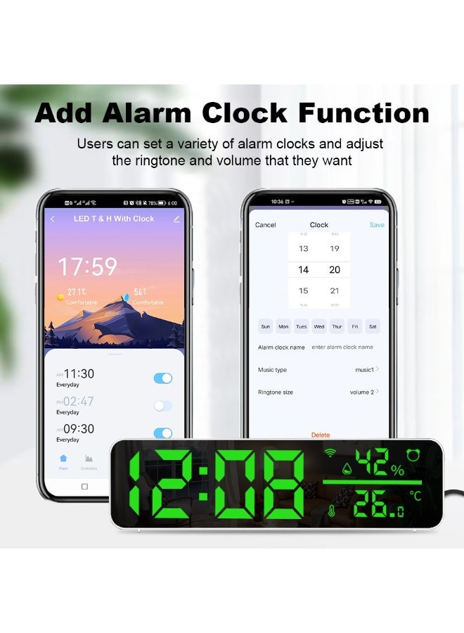 WiFi Smart LED Digital Alarm Clock with Temperature & Humidity Display - Image 5