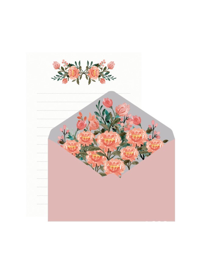 Glow Wedding Envelope Invitation Letter A5 Handwritten Love Letter Letter Paper Warm Spring Blooming Envelope Letter Paper Set Contains 2 Envelopes 4 Letter Paper - Image 1