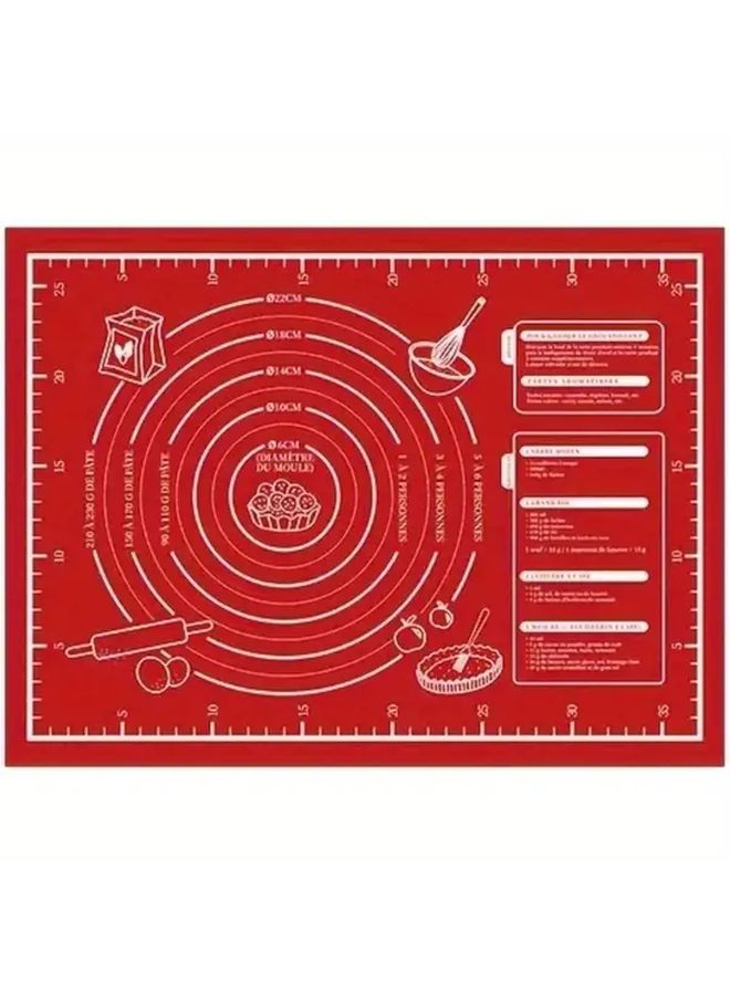 4pcs Red Dough Mat Non Stick Eva Baking Mats with Measurement Markings - Image 1