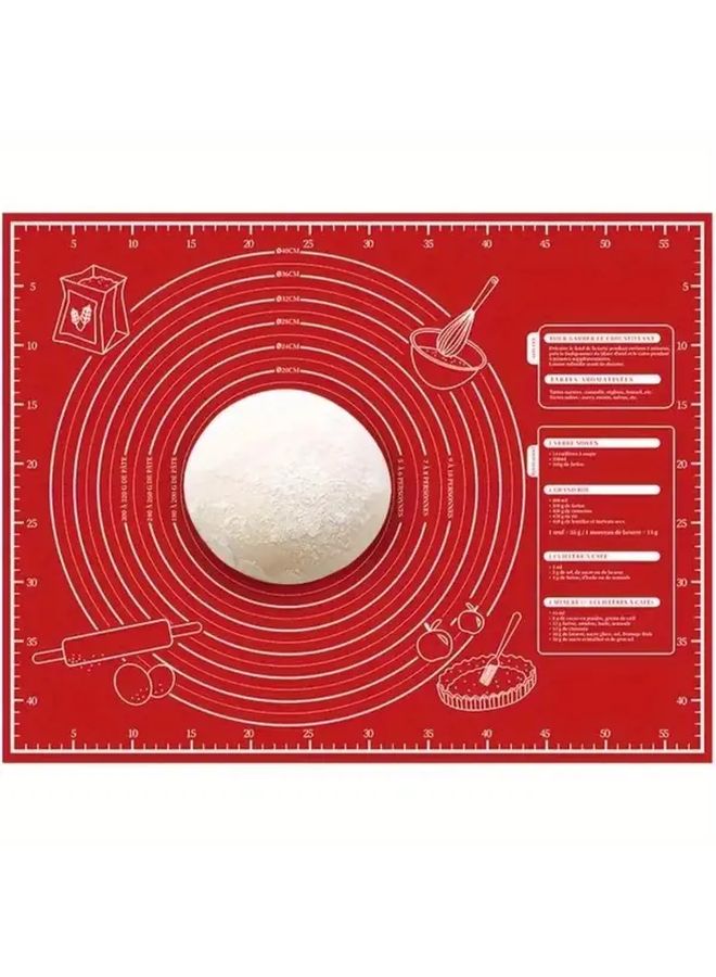 4pcs Red Dough Mat Non Stick Eva Baking Mats with Measurement Markings - Image 4