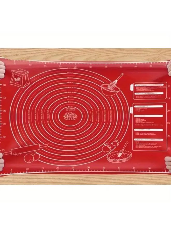 4pcs Red Dough Mat Non Stick Eva Baking Mats with Measurement Markings - Image 5