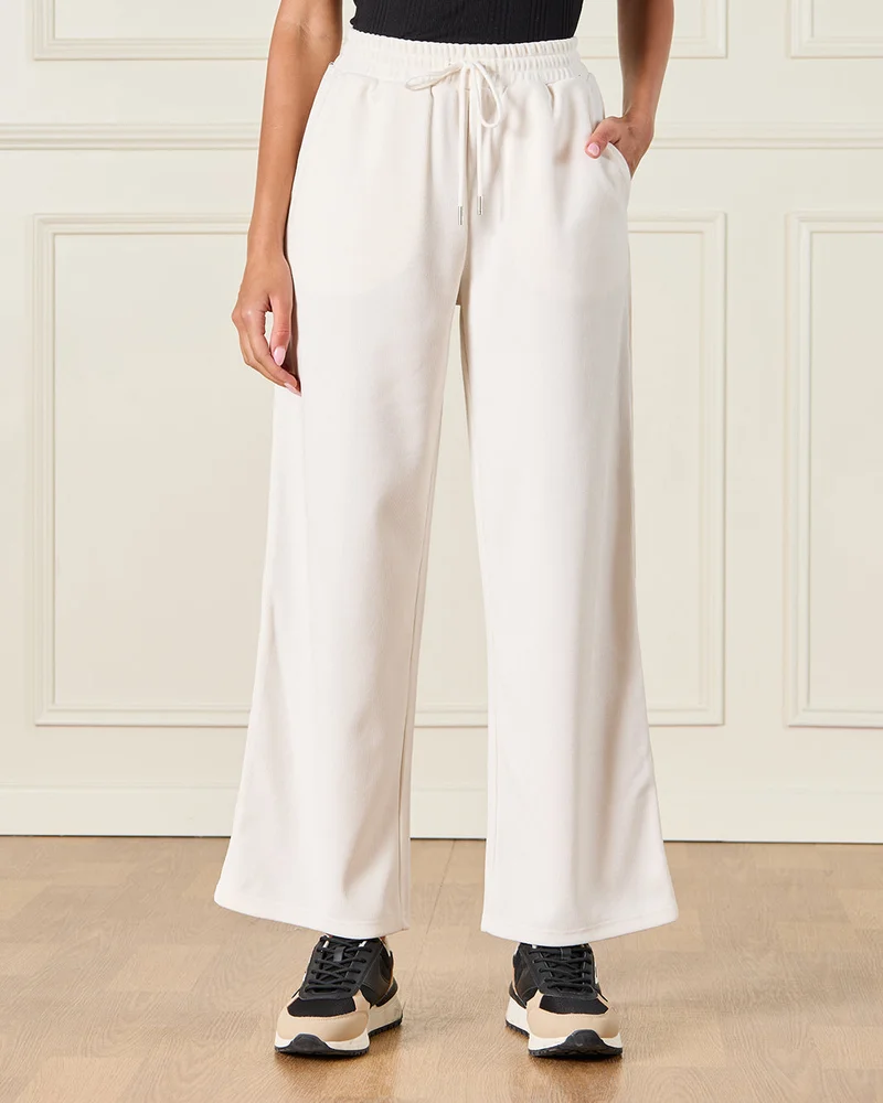 REDTAG Women Ivory Embellished Active Pants