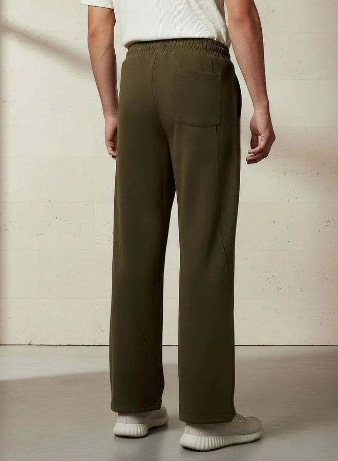 Lee Cooper  Lee Cooper Regular Fit Joggers with Elasticated Waist for Men | Best Price UAE