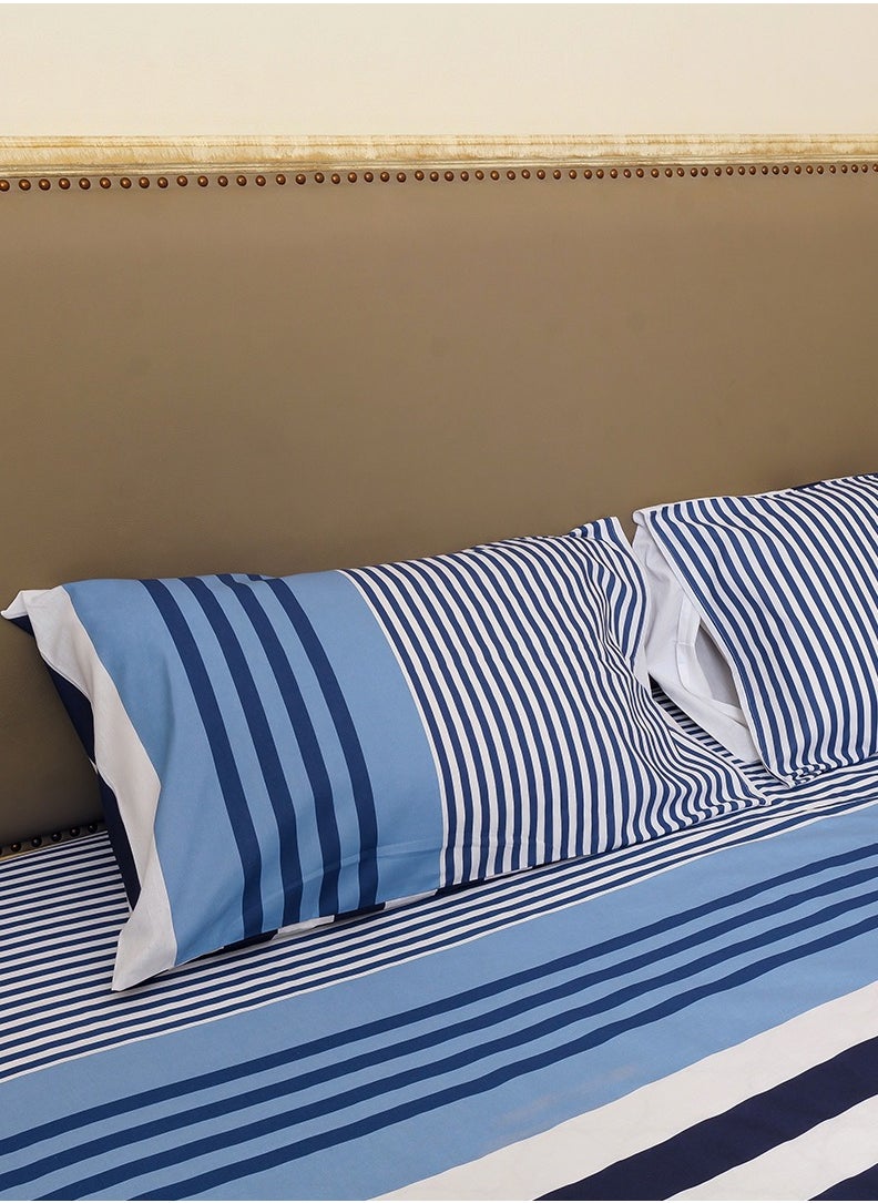 Home-Tex Design - 3 Piece Hometex Design 100% Cotton King Size Printed Flat Sheet Set FEYDE - 1 Flat Sheet (240x260 cm) + 2 Pillow Covers (50x80 cm) - Image 1