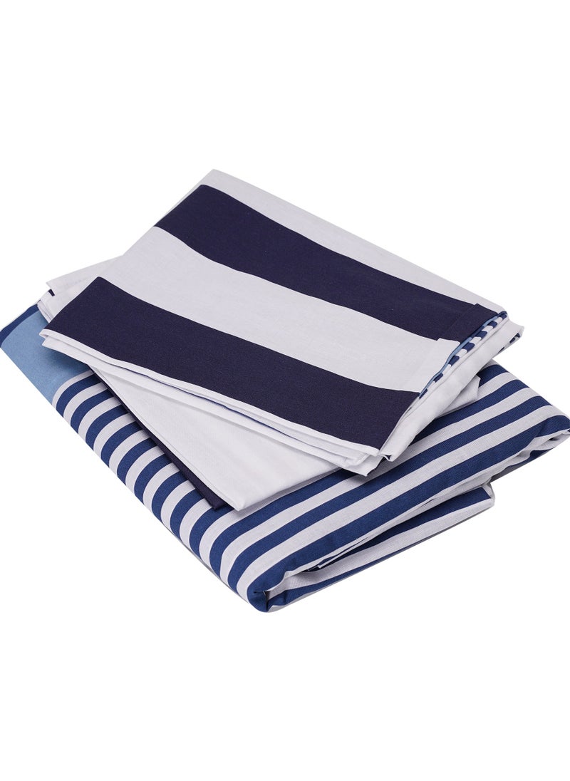Home-Tex Design - 3 Piece Hometex Design 100% Cotton King Size Printed Flat Sheet Set FEYDE - 1 Flat Sheet (240x260 cm) + 2 Pillow Covers (50x80 cm) - Image 1