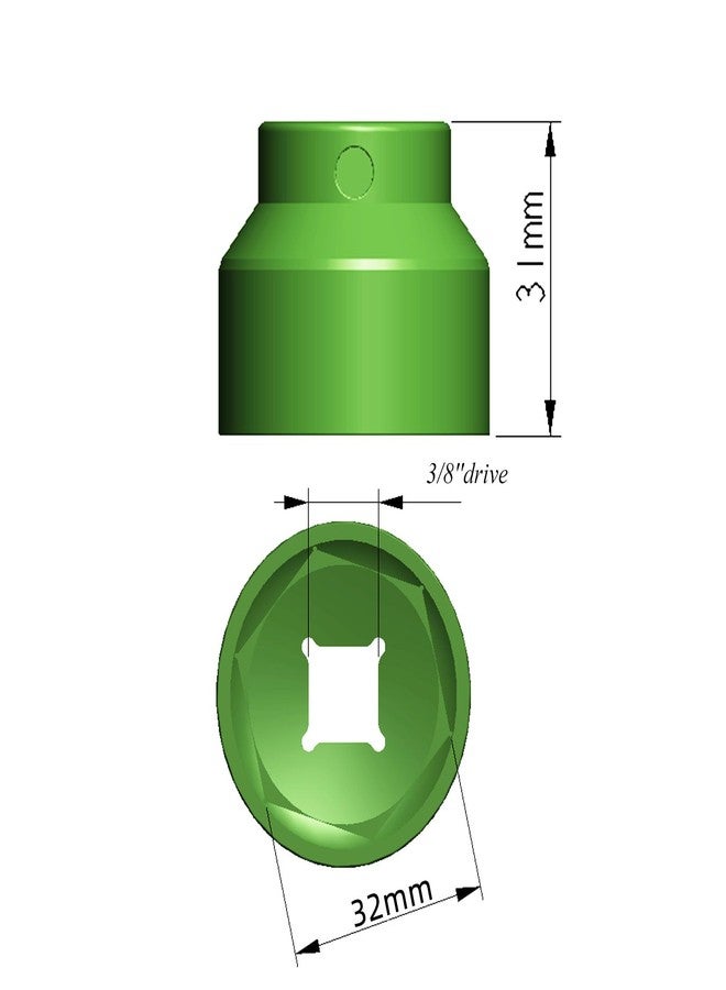 Felisbieti 32mm socket, Aluminum alloy low profile 6-point 3/8" Drive Oil Filter socket fits GM, Pontiac, Saturn, Saab,Ecotec, TDI, VW, Audi, BMW, Polaris,Chevrolet。 - Image 5