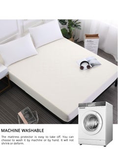 Bonita Shrimp Skin Waterproof Mattress Protector Machine Washable Solid Color Breathable Soft Mattress Cover  - Image 2