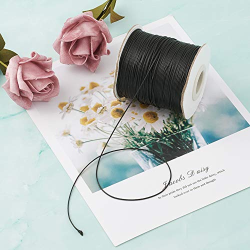 Mega Pet 200 Yards Korean Waxed Polyester Cords Black Braided Beading String Necklace Bracelet Wire Threads 0.5mm with Spool for Jewelry Making Macrame Supplies - Image 4
