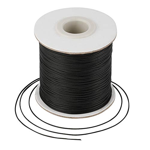 Mega Pet 200 Yards Korean Waxed Polyester Cords Black Braided Beading String Necklace Bracelet Wire Threads 0.5mm with Spool for Jewelry Making Macrame Supplies - Image 5