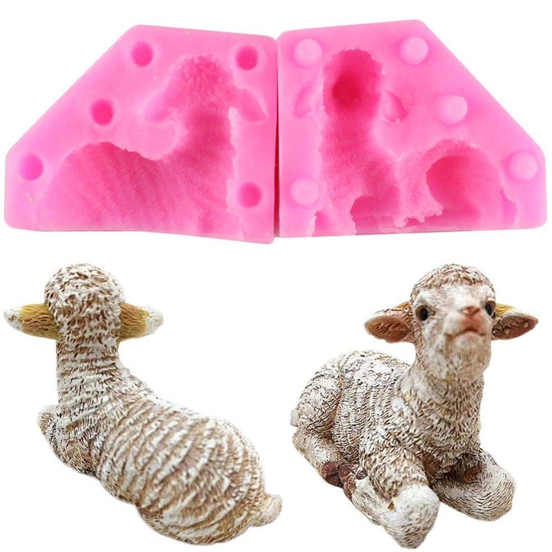 Tiny Size 3D Sheep Silicone Candle Mold Goat Mold Polymer Clay Molds DIY Chocolate Candy Fondant Gumpaste Mould Cake Decorating Tools