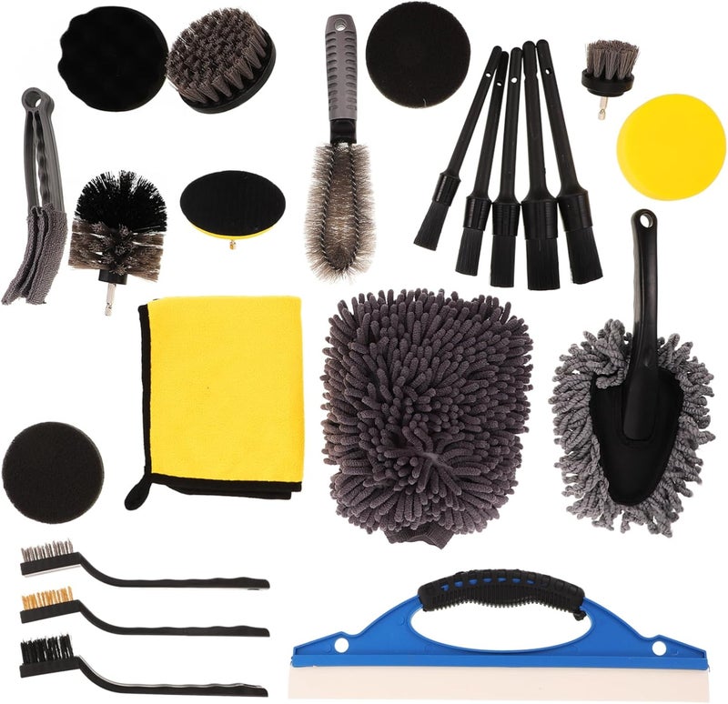 Wide daily application Cabilock 23 Pcs Car Detailing Kit Multifunctional Car Wash Brush Interior Exterior Cleaning Scratch Gentle Bristles for Vehicle Maintenance Bikes Safe material Regional distribution available Multi-use well-engineered build Light durable upgraded substance Demand fit global economical quality Hanging space save Bulk order available stock Intercity storage hub Diverse operating method fit Globally engineered build Periodic restock local Desert area eligible deliver Spec compliant trusted quality Safe silicone build Sufficient order stock Local inventory listed item All governorates deliver Budget friendly sizing alternatives Fine polished finish Multi-source stock guarantee Changing environment compatible Full land route delivery Global assorted color picks Custom sizing alternatives - Image 1