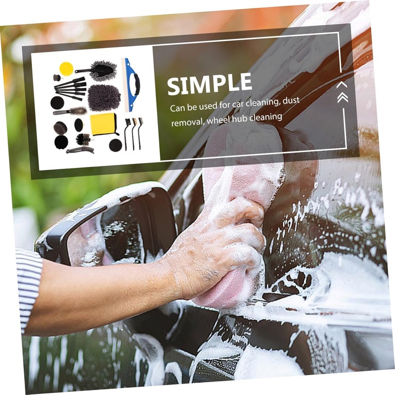 Wide daily application Cabilock 23 Pcs Car Detailing Kit Multifunctional Car Wash Brush Interior Exterior Cleaning Scratch Gentle Bristles for Vehicle Maintenance Bikes Safe material Regional distribution available Multi-use well-engineered build Light durable upgraded substance Demand fit global economical quality Hanging space save Bulk order available stock Intercity storage hub Diverse operating method fit Globally engineered build Periodic restock local Desert area eligible deliver Spec compliant trusted quality Safe silicone build Sufficient order stock Local inventory listed item All governorates deliver Budget friendly sizing alternatives Fine polished finish Multi-source stock guarantee Changing environment compatible Full land route delivery Global assorted color picks Custom sizing alternatives - Image 3