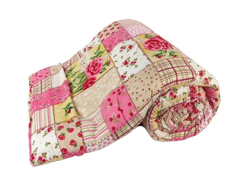 SHOPINGTRADE Chek Printed Single Bed Microfiber/Polycotton AC Dohar (Multicolour 1) - Image 1