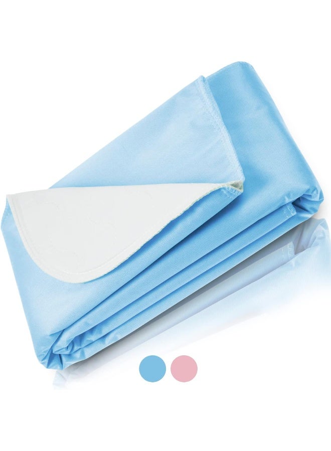 Vive Bed Pads for Incontinence Washable, Bed Wetting Protection for Adults & Elderly - Waterproof Reusable Underpads for Mattress, Women, Men, Kids, Pets (Blue, 34" x 52") - Image 1