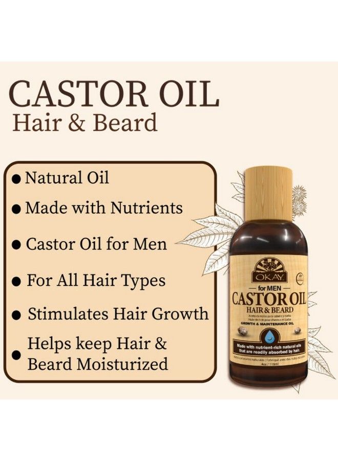 OKAY Men Castor Oil Beard And Hair Growth Oil Lightweight 4Oz - Image 4