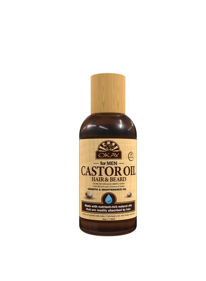 OKAY Men Castor Oil Beard And Hair Growth Oil Lightweight 4Oz - Image 2