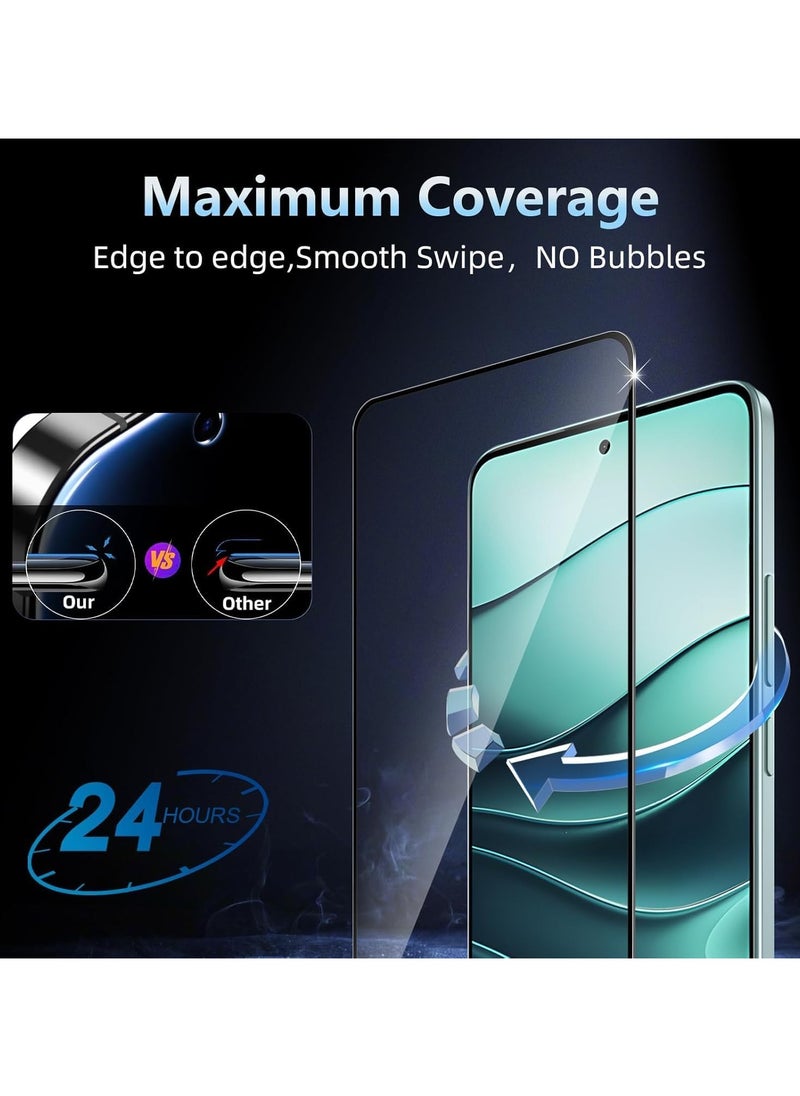 Muzz For Xiaomi Redmi Note 14 Screen Protector Full Curved Tempered Glass Full Adhesive Full Coverage Bubble-Free Anti Scratch HD Clear High Responsive for Redmi Note 14 4G Black 2 Pack  - Image 3