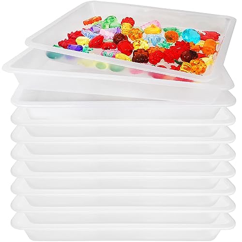 10 Pcs Activity Plastic Art TraysStackable Craft TrayFlat Storage TrayServing Organizer Tray for KidsSchoolHomePaintingBeadsDIY Projects11 x 827 x 118 InchClear