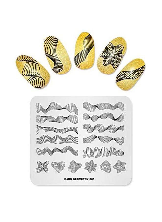 KADS Nail Stamping Plate Geometry Template Image Design Plates for Nail Art Decoration and DIY Nail Art(GE005) - Image 2