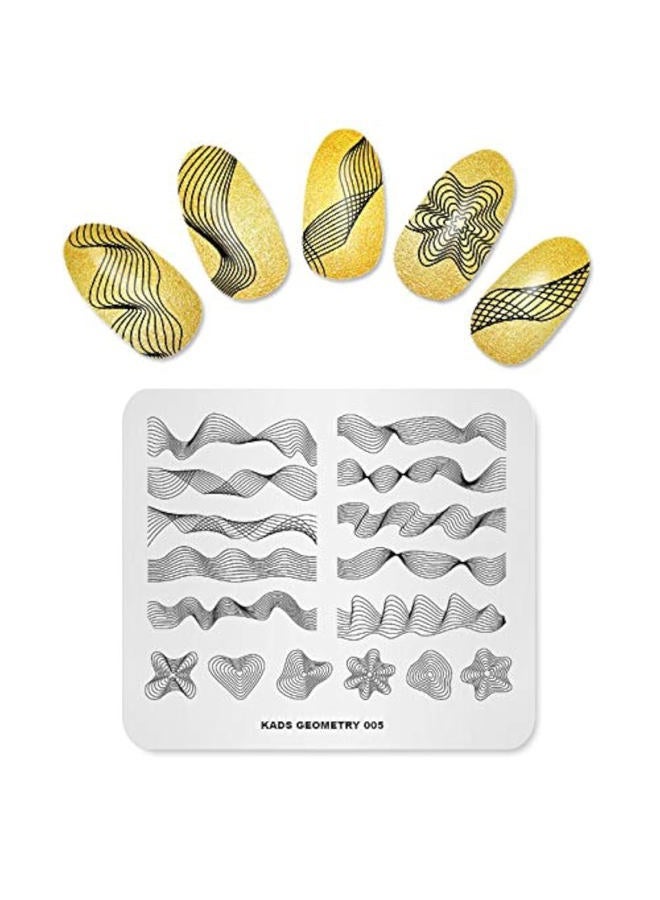 KADS Nail Stamping Plate Geometry Template Image Design Plates for Nail Art Decoration and DIY Nail Art(GE005) - Image 1