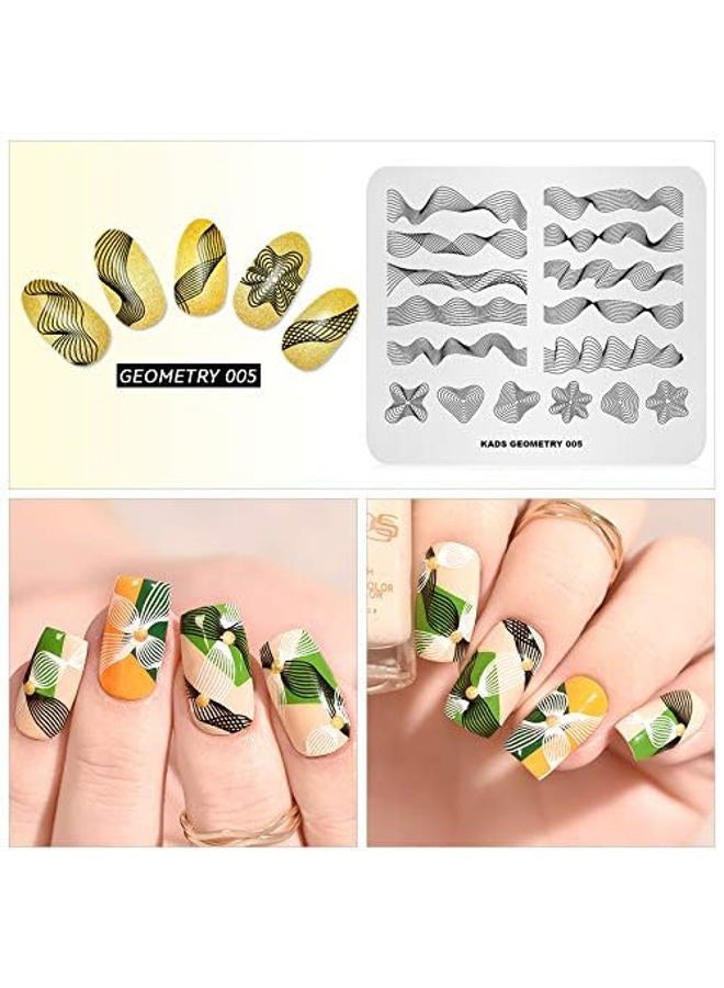 KADS Nail Stamping Plate Geometry Template Image Design Plates for Nail Art Decoration and DIY Nail Art(GE005) - Image 5